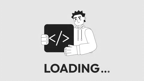 Animated bw computer coder loader Stock Footage 237537538