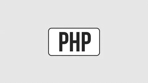 Animated bw PHP language button Stock Footage 238539513