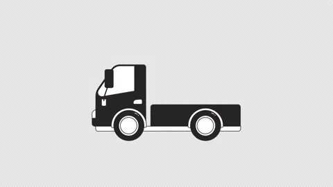 Animated bw van with open back Stock Footage 239530065