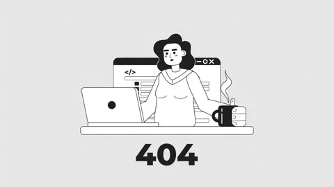 Animated bw writing code 404 error Stock Footage 237917646