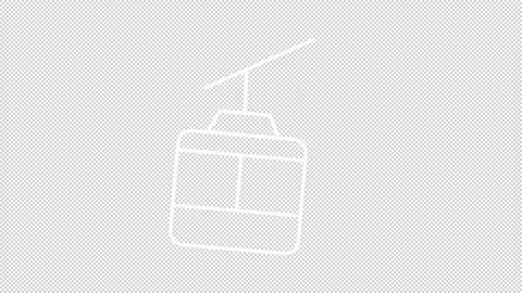 Animated cable car white line icon Stock Footage 321939413