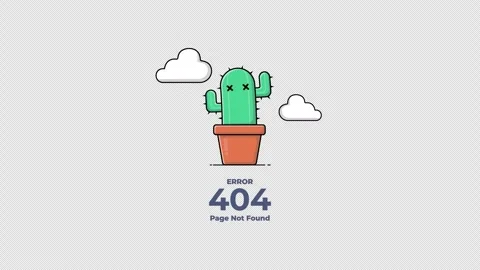 Animated Cactus 404 Not Found Concept Video - Transparent Video stock 286089098