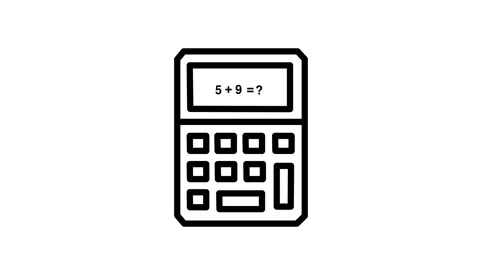 Animated calculator icon representing calculations, finance management and mathe Stock Footage 318463208