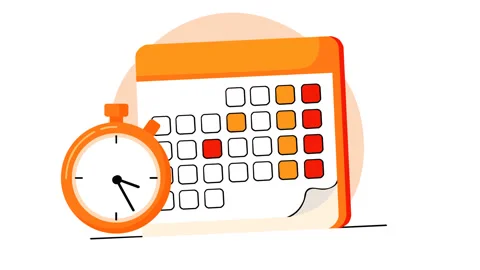 Animated Calendar and Clock for Schedule, Planning, Appointment and Time Man 動画素材 342589806