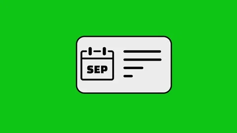 Animated calendar appointment confirmation icon against green screen backgr.. Stock Footage 346496719