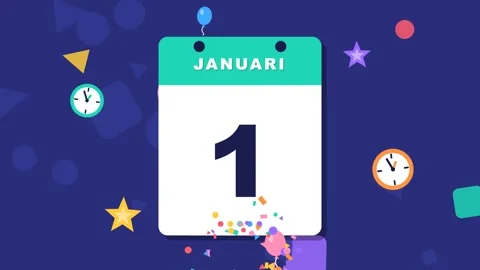 Animated Calendar Countdown Celebrating the Arrival of New Year Stock Footage 347897338