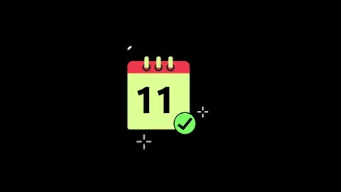 Animated calendar date 11, date icon Stock Footage 300639788