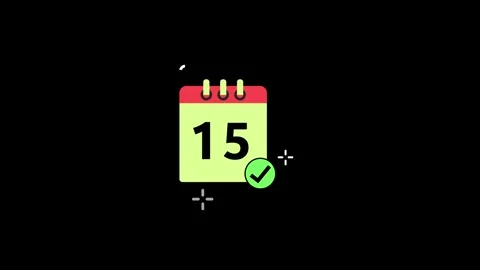 Animated calendar date 15, date icon Видео 300639799