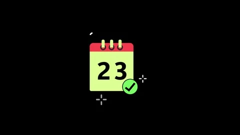 Animated calendar date 23, date icon Stock Footage 300639813