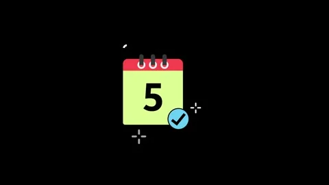 Animated calendar date 5, date icon Видео 300639764