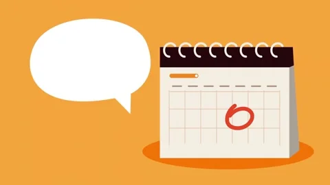 Animated calendar graphic with empty speech bubble for important date sched.. Stock Footage 339269958