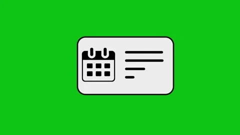 Animated calendar icon and checklist appearing on white card against green .. Stock Footage 346496727