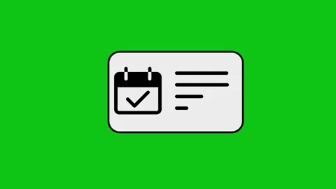 Animated calendar icon with checklist appearing on digital screen with chro.. Stock Footage 346497105