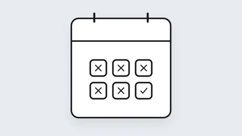 Animated Calendar Icon With Checkmarks And Crosses Stock Footage 331086399