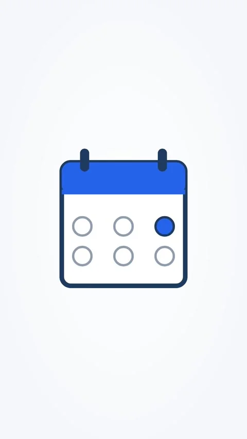 Animated calendar icon date, vertical 9:16 seamless loop HD motion graphics icon Stock Footage 345160404