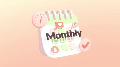 Animated Calendar With Monthly Text. Stock Footage 278014285