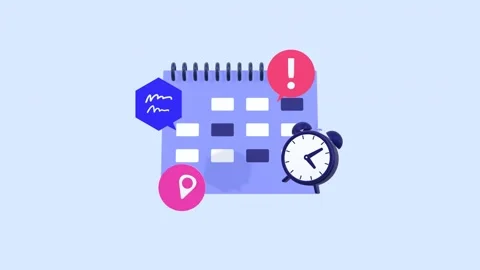 Animated Calendar Representing A Daily Planner For Scheduling And Productivity. Stock Footage 327992969