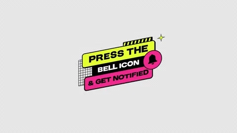 Animated Call to Action to Press the Bell Icon and Get Notified Transparent Stock Footage 335714171