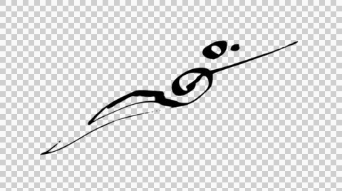 Animated calligraphy ink drawing botany black on alpha Stock Footage 54145663