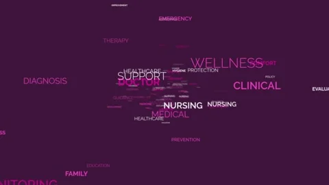 Animated camera flying through a 3D medical word cloud with floating health.. Stock Footage 343987049