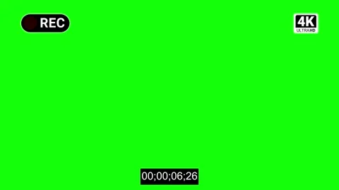Animated Camera Recording Screen Green Screen, REC Viewfinder with Timer Stock Footage 312415837