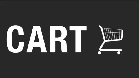 Animated Cart Text with Moving Shopping Cart Stock Footage 346527018