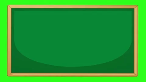 Animated Cartoon Blackboard Frame on Green Screen Chroma Key Stock Footage 344843606