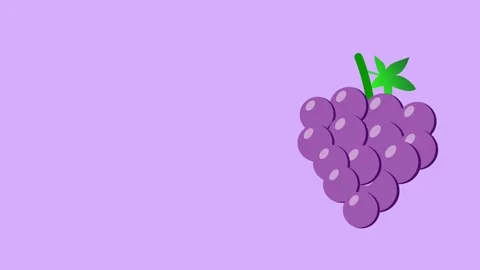 Animated cartoon bunch of grapes bouncing Stock Footage 317171738