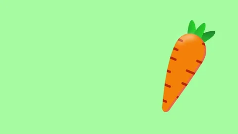 Animated cartoon carrot bouncing on a light green background. 動画素材 316900109