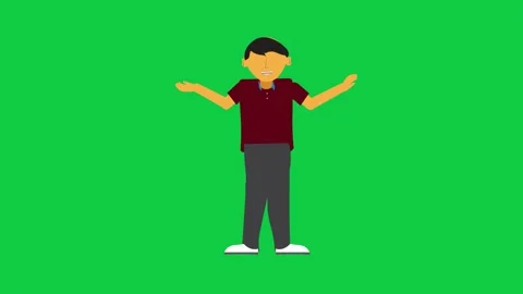 Animated cartoon Character Talking and Hand Gestures Stock Footage 309771796