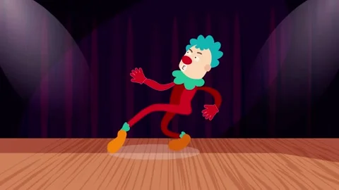 Animated cartoon clown. Stock Footage 287001411