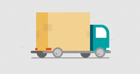 Cartoon Delivery Truck Stock Footage ~ Royalty Free Stock Videos | Pond5