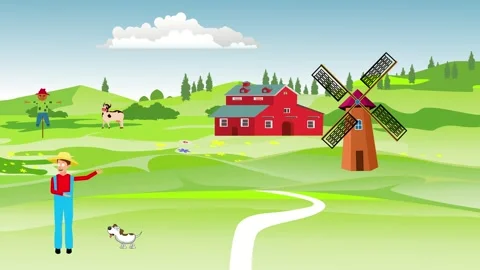Animated Cartoon Farmer Stock Footage 320440560