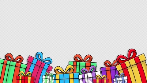 Animated Cartoon Gift Boxes Transparent Frame Stock Footage 273939161