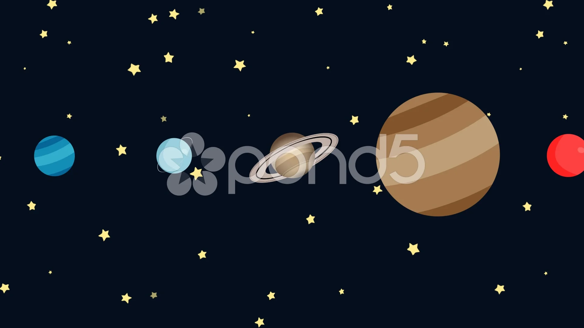 Animated Cartoon Planet of the Solar Sys... | Stock Video | Pond5