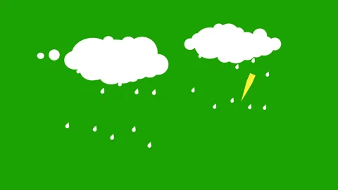 Animated Cartoon Rain Cloud with Lightning Stock Footage 341569678