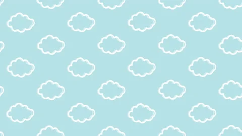 Animated cartoon white clouds on a blue sky nature background Stock Footage 134022039