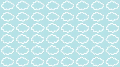 Animated cartoon white clouds on blue background. Animation moving Clouds Stock Footage 134025035