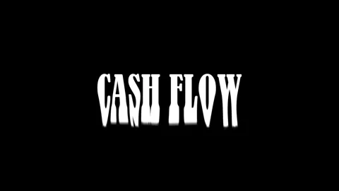Animated cash flow text graphic on black background motion graphic display Stock Footage 337788148