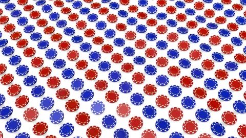 Animated casino chips background. 3d rendering Stock Footage 118325647