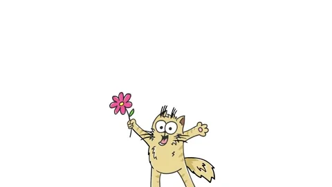 Animated cat congratulates 4K Stock Footage 271259231