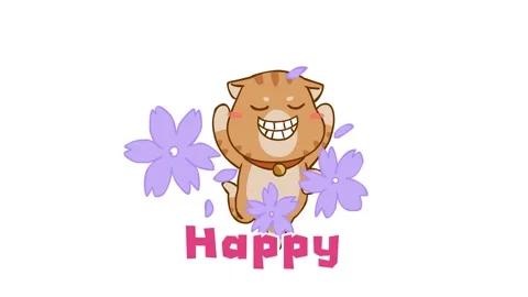Animated Cat Dancing Ballet with Purple Flowers - White Background Stock Footage 282774815
