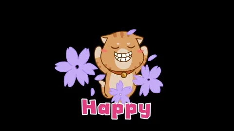 Animated Cat Dancing Ballet with Purple Flowers - Transparent Background Stock Footage 282774819