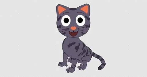 Animated cat emoji gladness. Stock Footage 148167326