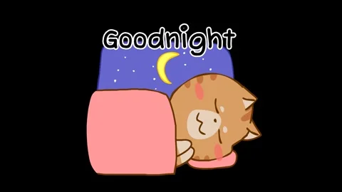 Animated Cat Going to Sleep - Transparent Background Stock Footage 282774908