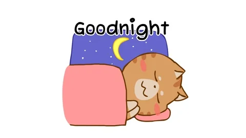 Animated Cat Going to Sleep - White Background Stock Footage 282774907