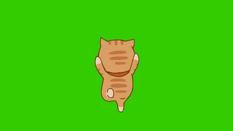 Animated Cat Jumping Ballet Dance - Green Screen Stock Footage 282774822