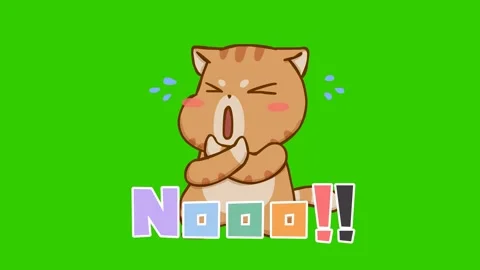 Animated Cat Refusing on Green Screen Stock Footage 282774931