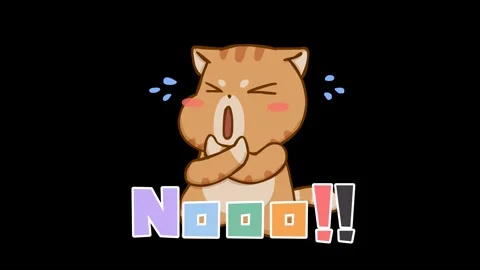 Animated Cat Refusing on Transparent Background Stock Footage 282774875