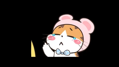 Animated Cat Saying "I'm Here" with Transparent Background Stock Footage 282781744